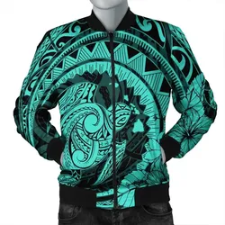 Alohawaii Jacket - Hawaiian Kanaka Honu Map Hibiscus Globular Polynesian Turquoise Bomber Jacket - AH - JR