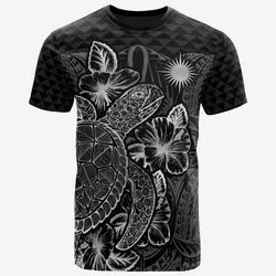 Marshall Islands T shirt - Marshall Islands Flag Turtle Hibiscus Black