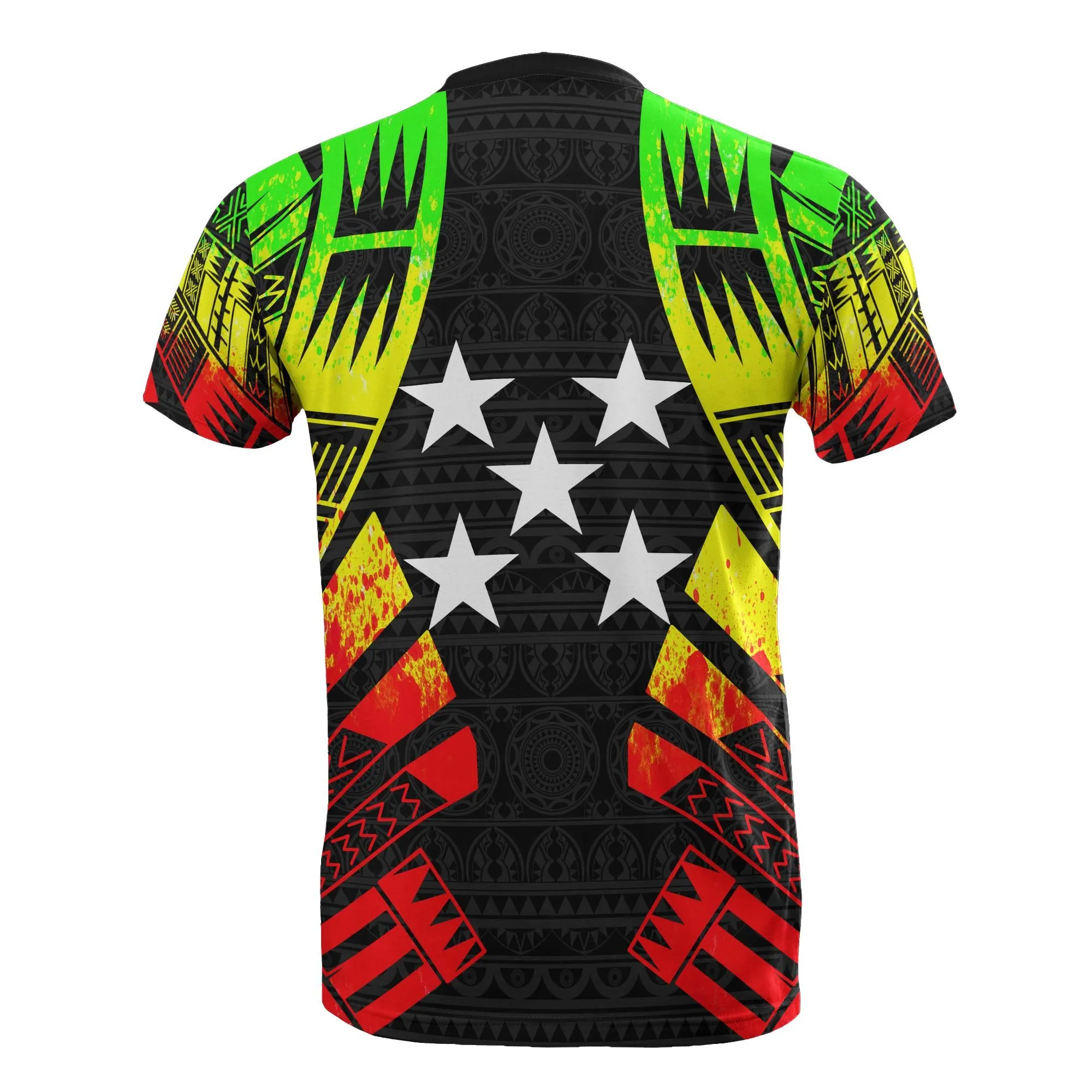 Gambier Islands T-Shirt - Gambier Islands Flag Polynesian Tattoo Reggae Style
