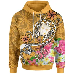 Fiji Hoodie - Turtle Plumeria (Gold)
