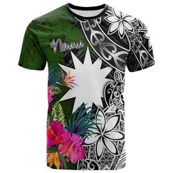 Nauru T-Shirt - Turtle Plumeria Banana Leaf