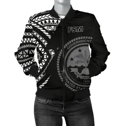 Federated States of Micronesia Pattern Women's Bomber Jacket - BN09