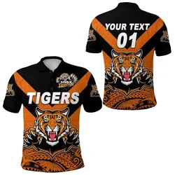 (Custom Personalised) Papua New Guinea Lae Snax Tigers Polo Shirt Rugby Original Style - Orange LT8