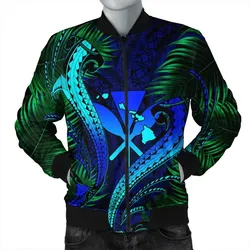 Alohawaii Jacket - Hawaii Shark Polynesian Tropical Bomber Jacket - Blue - AH - J4R
