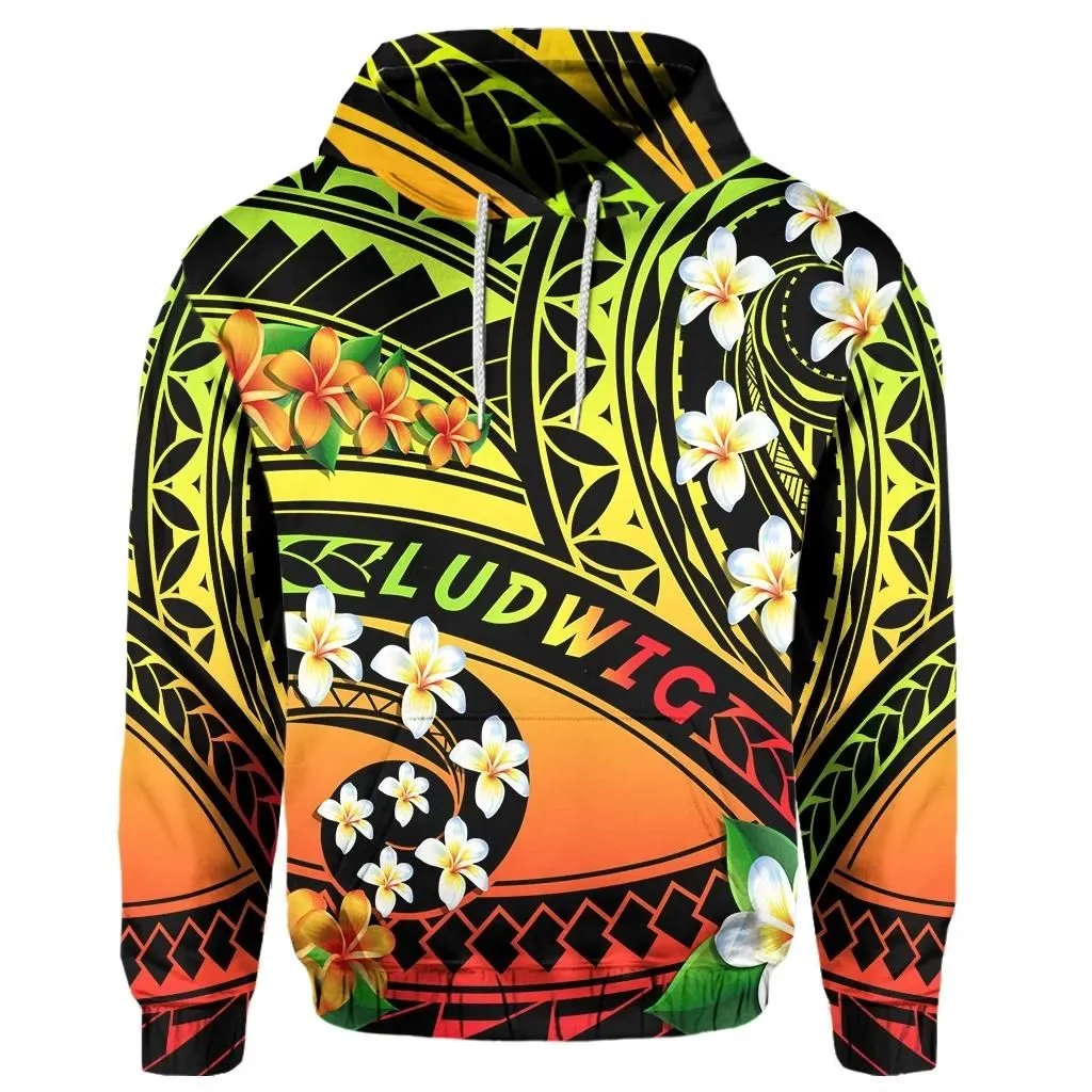 LUDWIG Custom Hawaii Plumeria Polynesian Hoodie - Hope - AH JW