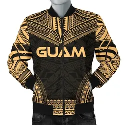 Guam Polynesian Chief Men's Bomber Jacket - Gold Version - Bn10