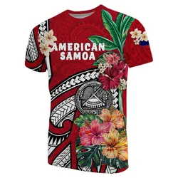 American Samoa Coat Of Arms Polynesian With Hibiscus Red Unisex 3D T-Shirt All Over Print HNBWT
