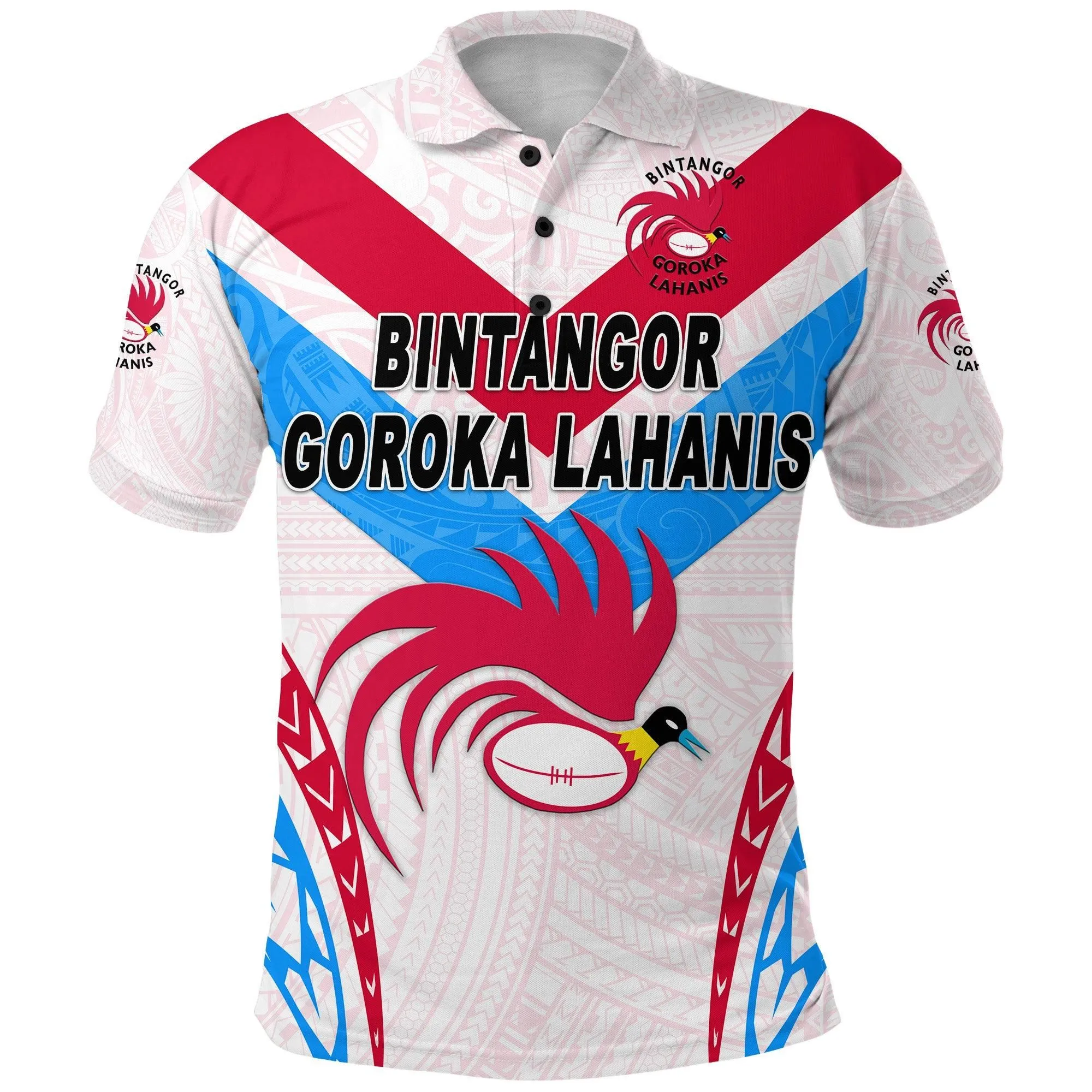 (Custom Personalised) Papua New Guinea Bintangor Goroka Lahanis Polo Shirt Rugby Original Style - White, Custom Text And Number LT8