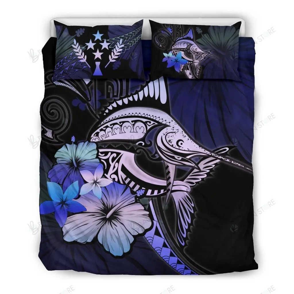 Kosrae Marlin And Hibiscus Bedding Set Bedroom Decor Purple