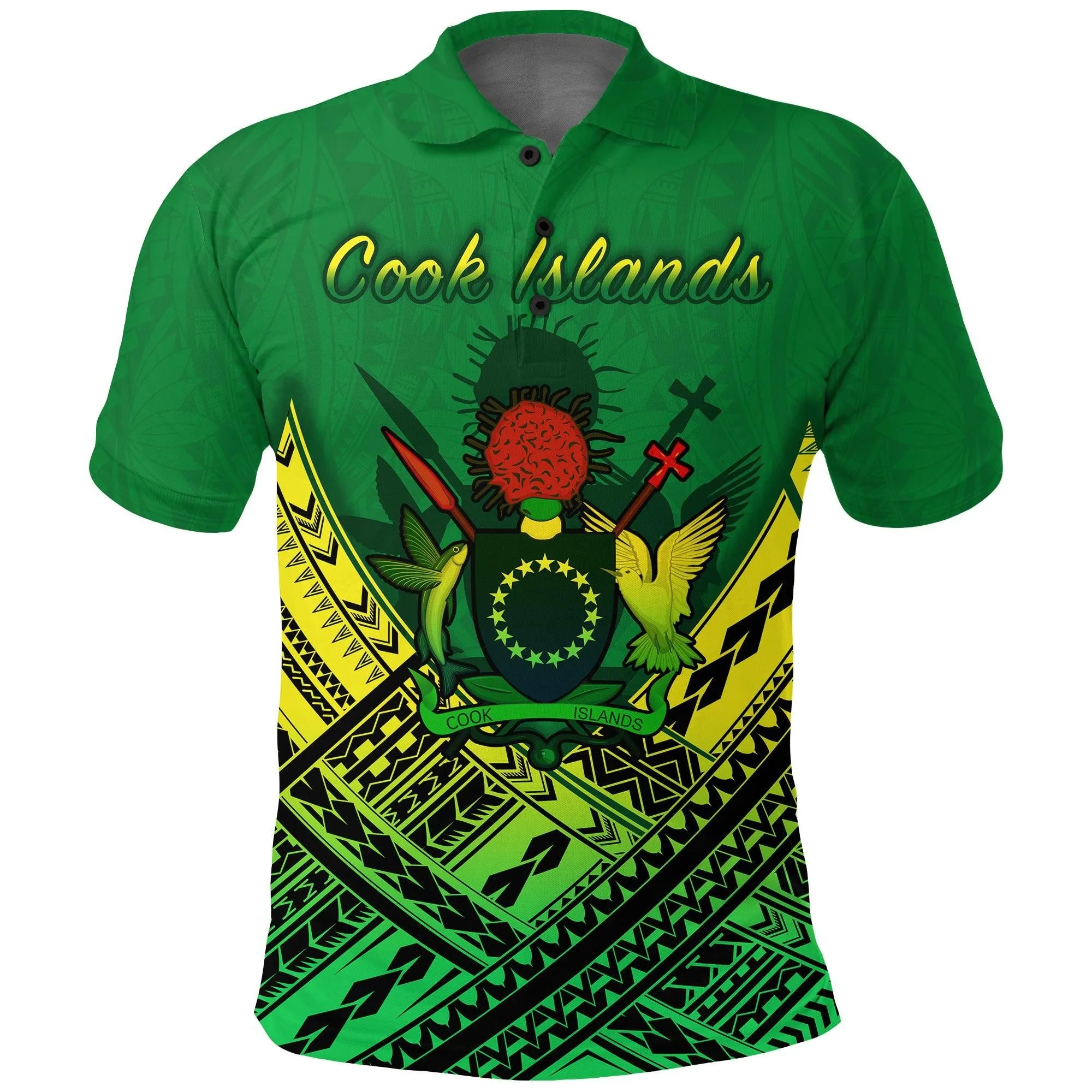(Custom Personalised) Cook Islands Rugby Polo Shirt Simple Polynesian - Custom Text and Number LT13