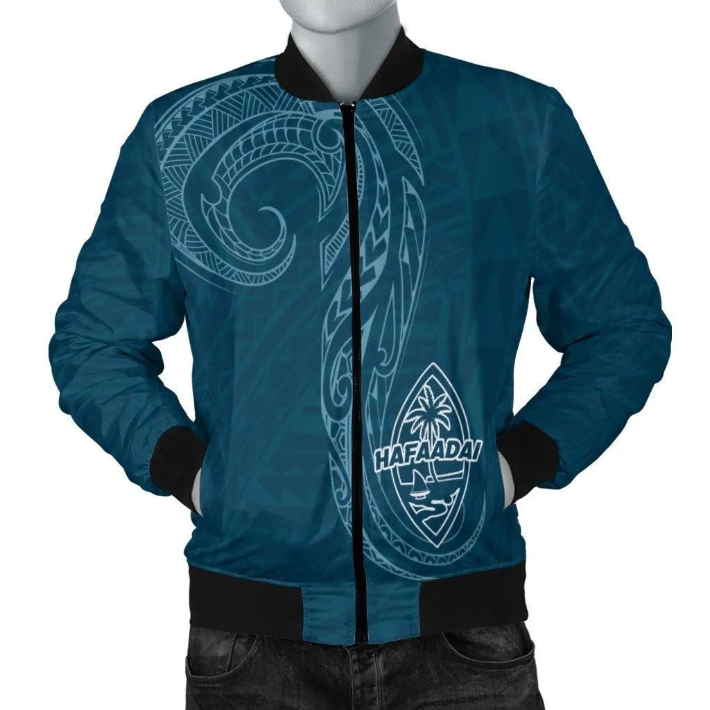Guam Mens Bomber Jacket - Hafa Adai Pattern Style