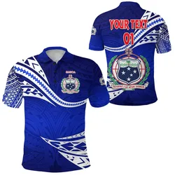 (Custom Personalised) Manu Samoa Rugby Polo Shirt Unique Version - Blue, Custom Text And Number