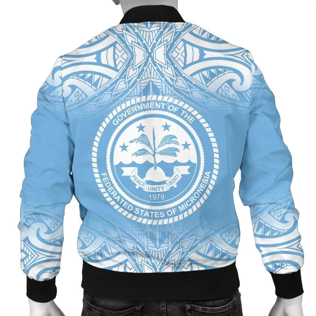 Federated States of Micronesia Mens Bomber Jacket - Fog Blue Style