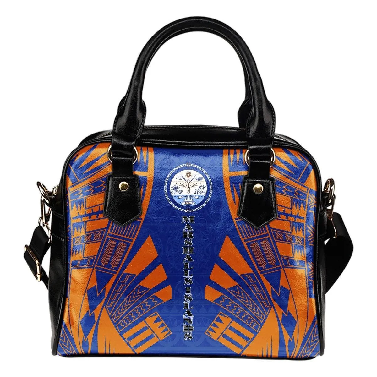 Marshall Islands Shoulder Handbag - Polynesian Tattoo Flag