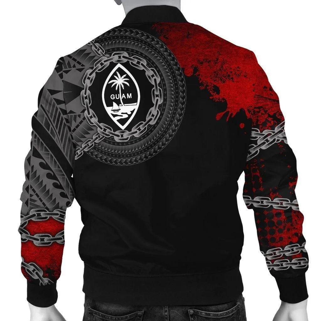 Guam Polynesian Personalised Mens Bomber Jacket - Polynesian Chain Style