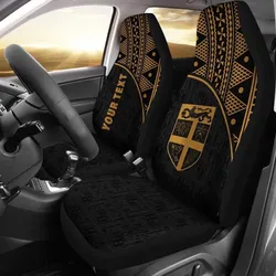 Fiji Tapa Custom Personalised Car Seat Covers - Gold Curve