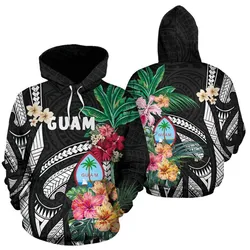 Hoodie Guam Coat Of Arms Polynesian With Hibiscus