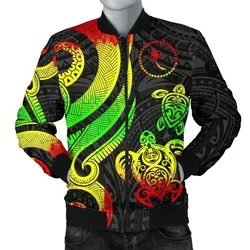 Chuuk Micronesian Men Bomber Jacket - Reggae Tentacle Turtle