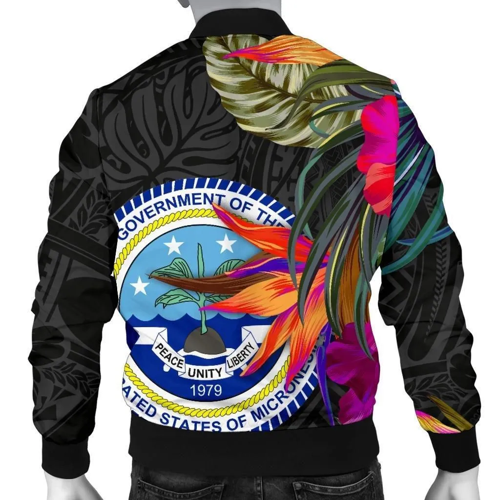 Alohawaii Jacket - Bomber Jacket Federated States of Micronesia - Polynesian Hibiscus Pattern - BN39