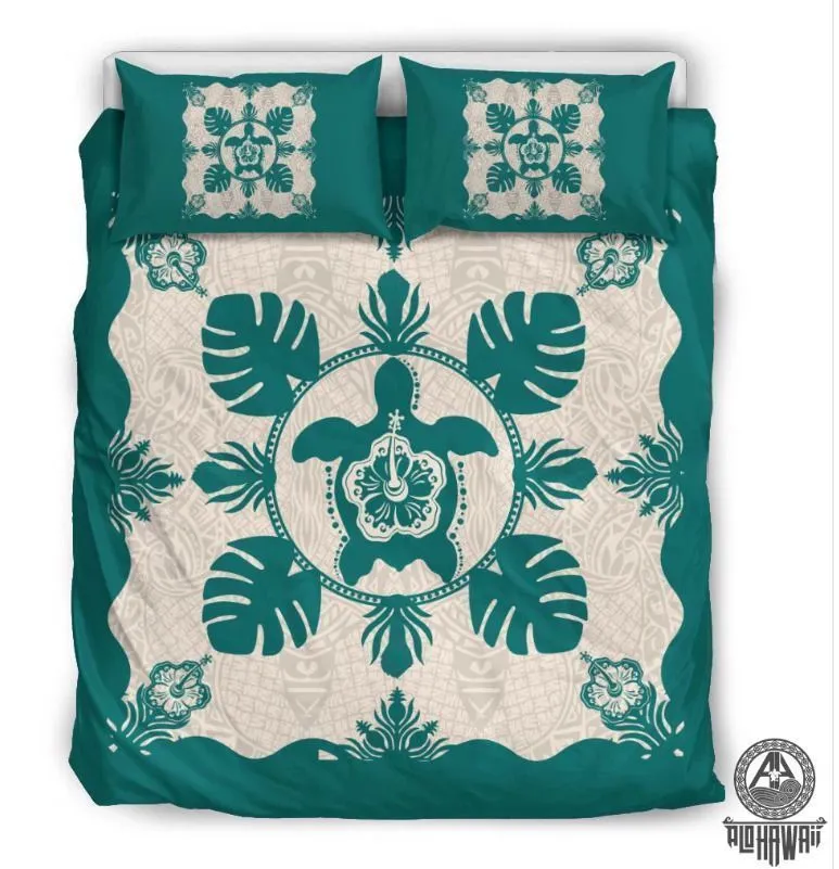 Hawaii Turtle Hibiscus Polynesian Bedding Set Iykk