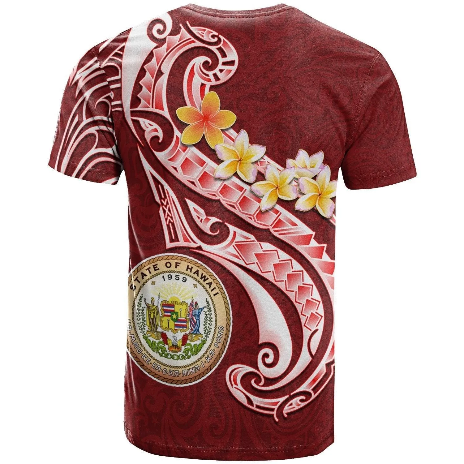 Hawaii Personalised T Shirt - Hawaii Seal Polynesian Patterns Plumeria
