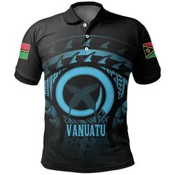 Alohawaii Shirt - Polo Shirt Vanuatu Turtle Hibiscus (Blue) A02