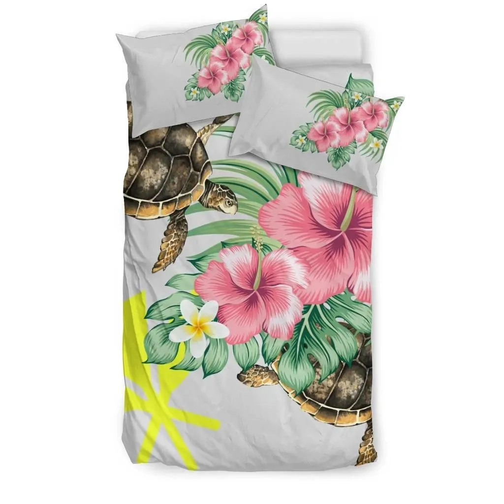 Alohawaii Home Set - Hawaii Turtle Hibiscus Kanaka - Bedding Set AH J2