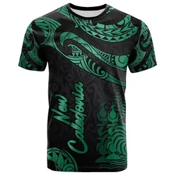 New Caledonia Polynesian T shirt - Poly Tattoo Green Version