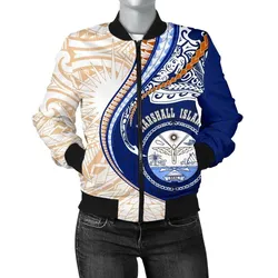 Marshall Islands Womens Bomber Jacket Kanaloa Tatau Gen MH