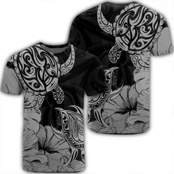 Alohawaii Tee - Hawaii Turtle T-Shirt Polynesian Hibiscus Art Gray - AH - JR