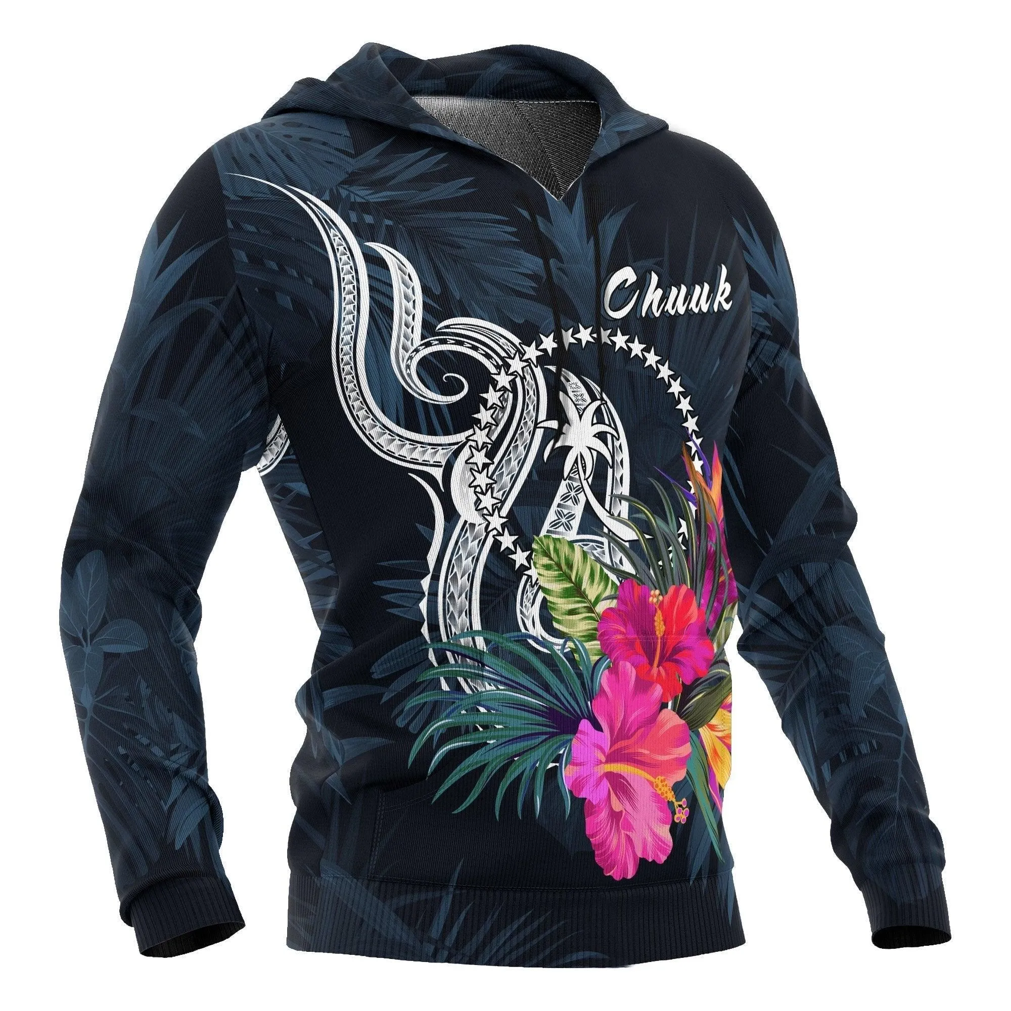 Chuuk Micronesia Hoodie - Tropical Flowers