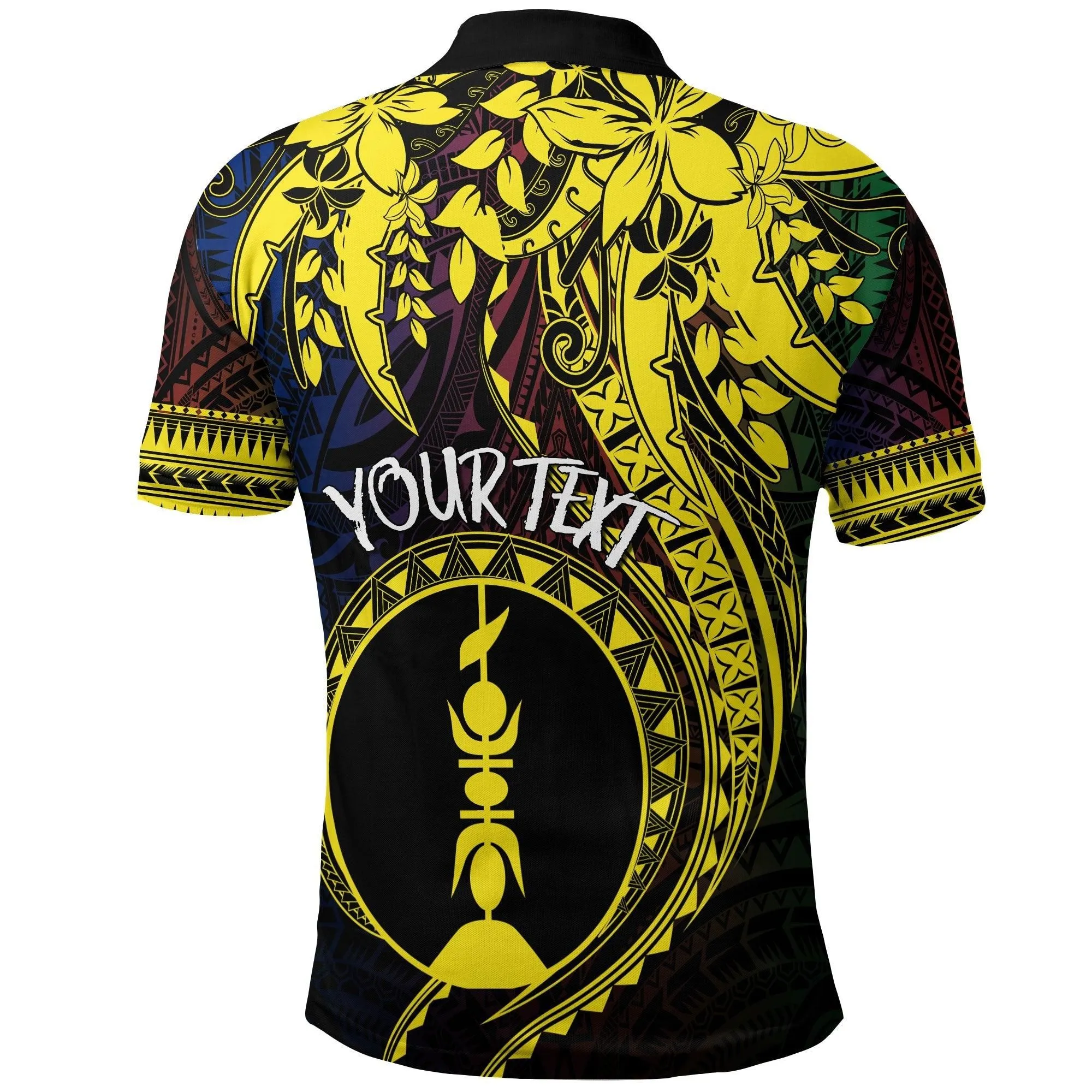 New Caledonia Personalised Polo Shirt Kanaky Mix Plumeria LT7