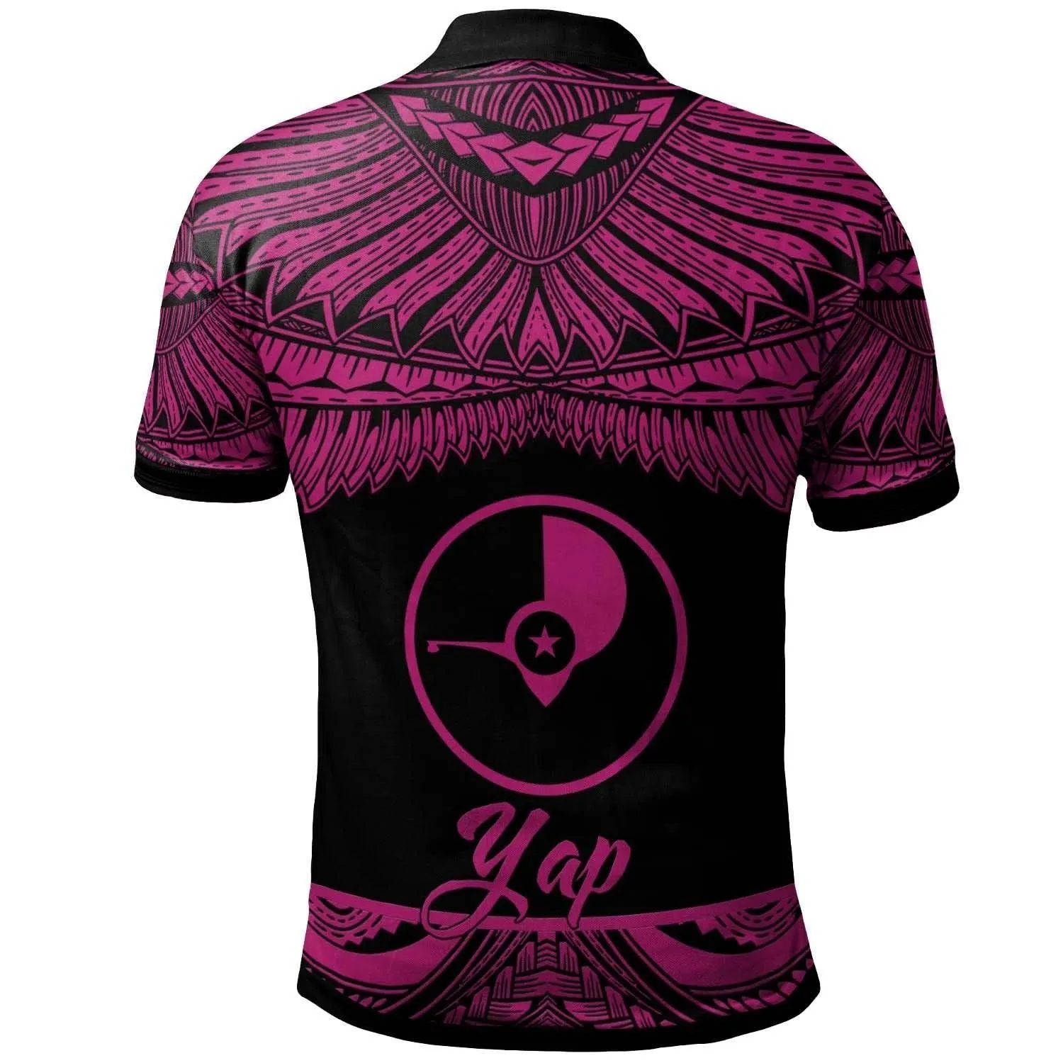 Yap Polynesian Custom Personalised Polo Shirt - Poly Tattoo Pink Version