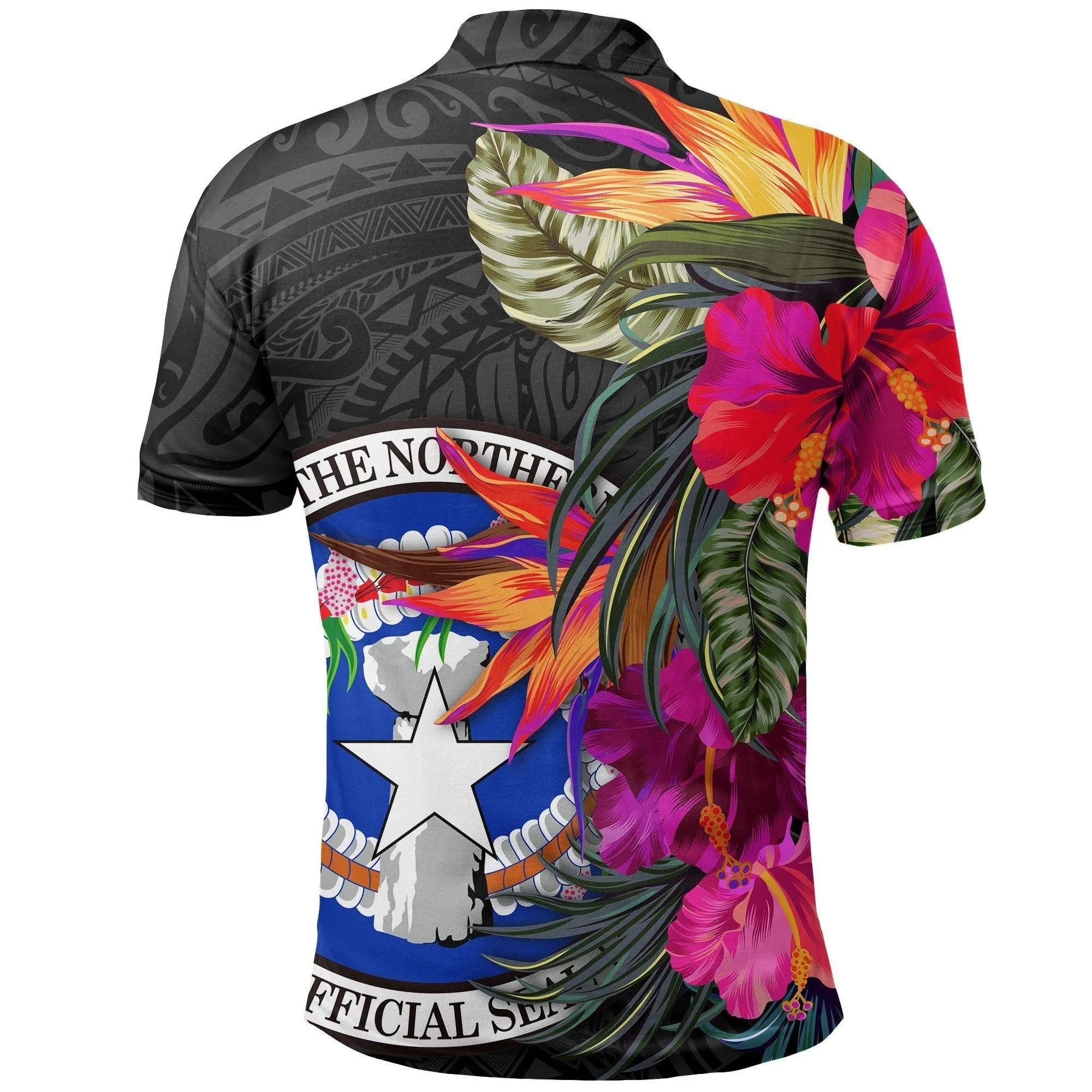 Alohawaii Shirt - Polo Shirt Northern Mariana Islands - Saipan Hibiscus Polynesian Pattern - BN39