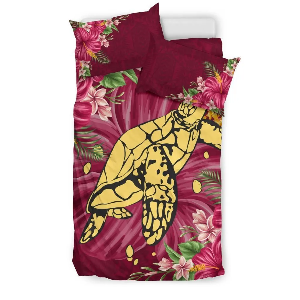 Polynesian Bedding Set - Turtle Polynesian Hibiscus