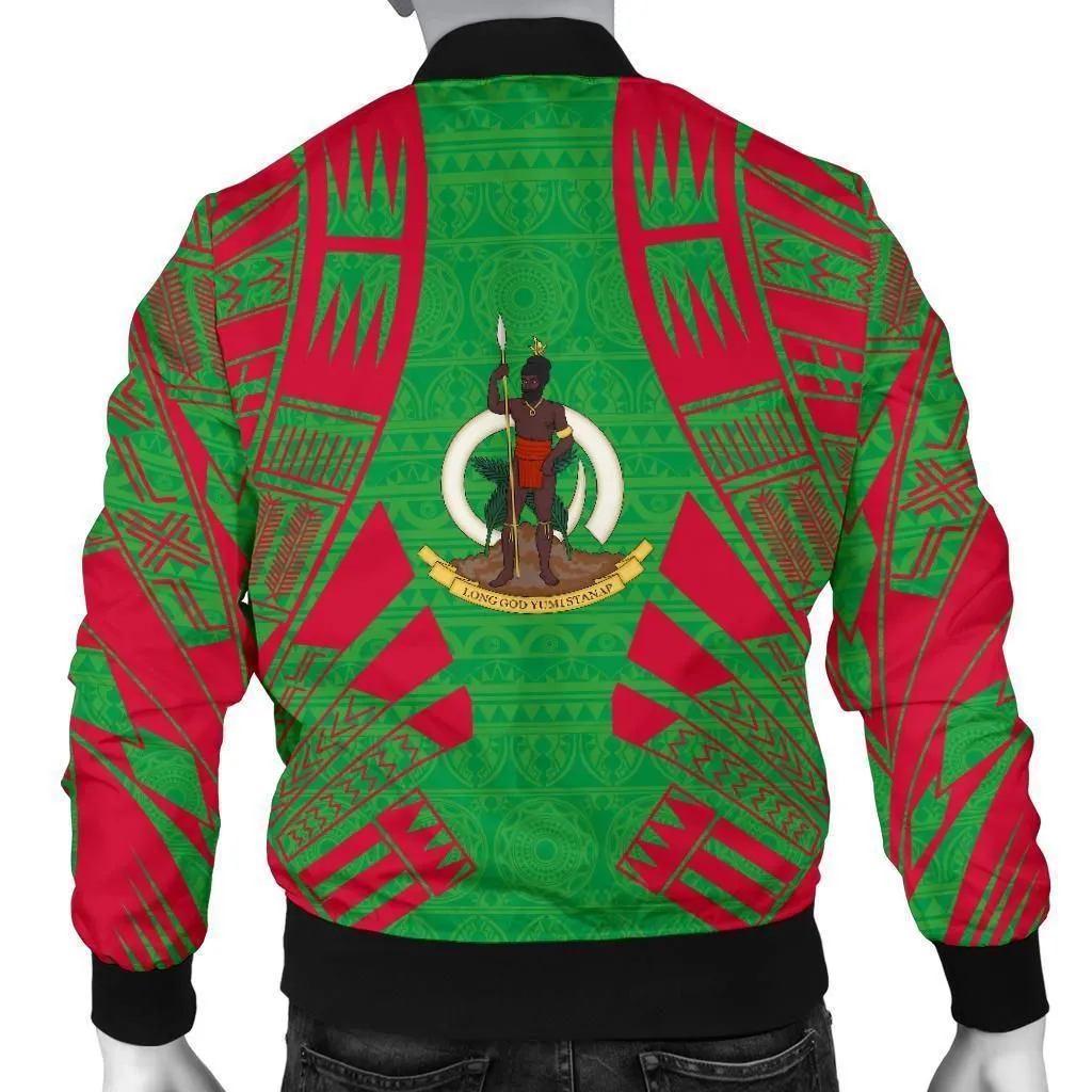 Vanuatu Men Bomber Jackets - Polynesian Tattoo Flag