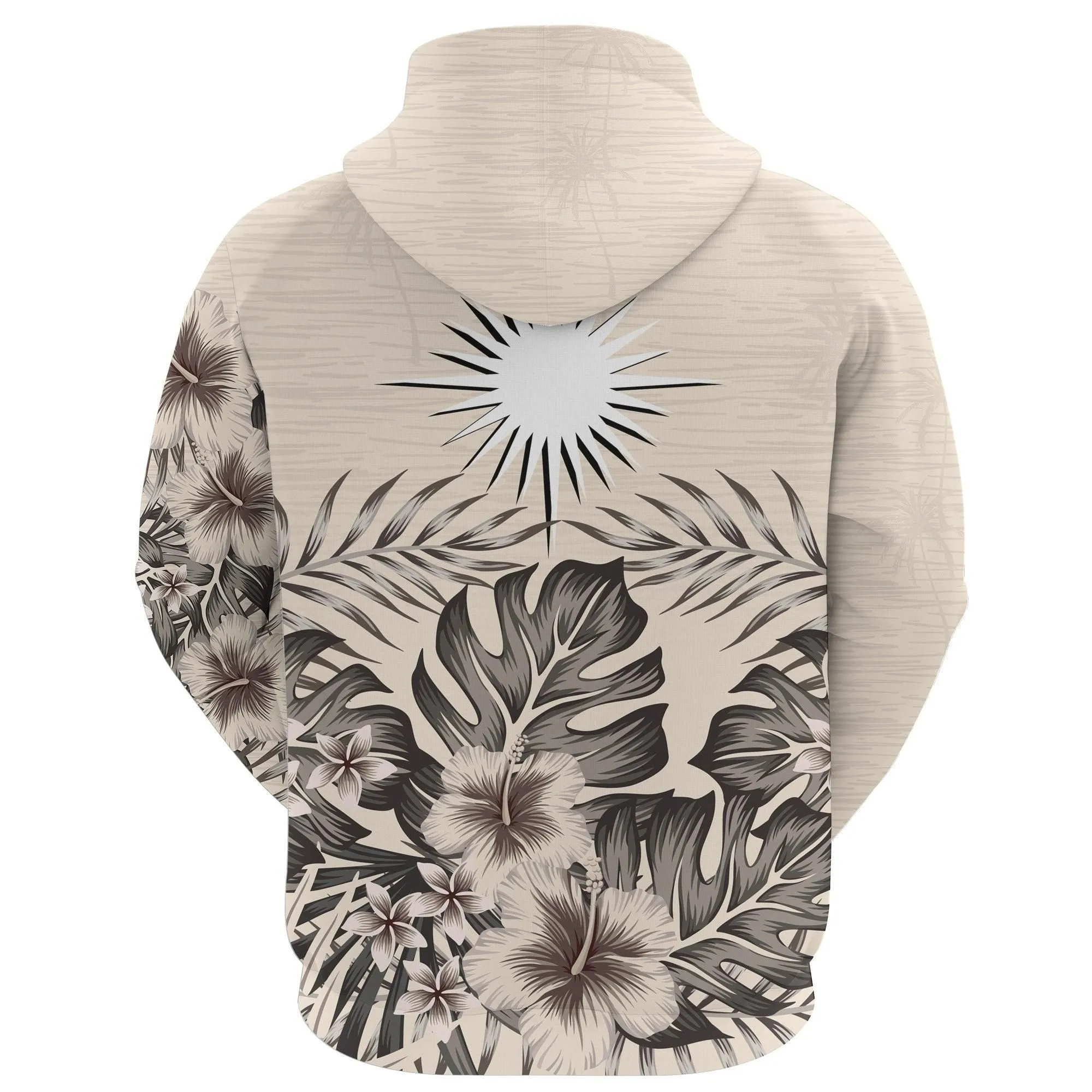 Marshall Islands Hoodie The Beige Hibiscus No