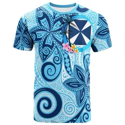 Wallis and Futuna T- Shirt - Tribal Plumeria Pattern