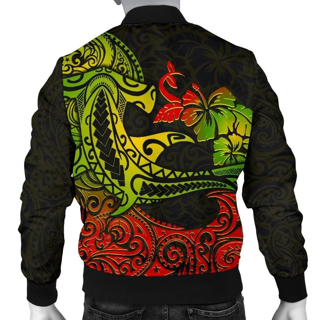 Hawaii Mens Bomber Jacket - Polynesian Hammerhead Shark