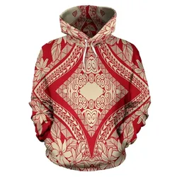 Alohawaii Hoodie - Polynesian Plumeria Mix Pullover - AH - JR