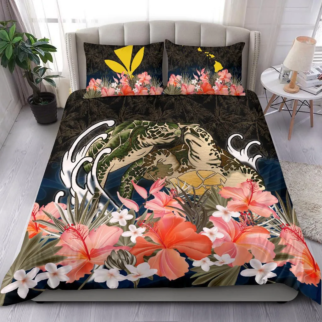 FamilyGater Bedding Set - Cover and Pillow Cases Kanaka Maoli (Hawaiian) Turtles Love Hibiscus TH5