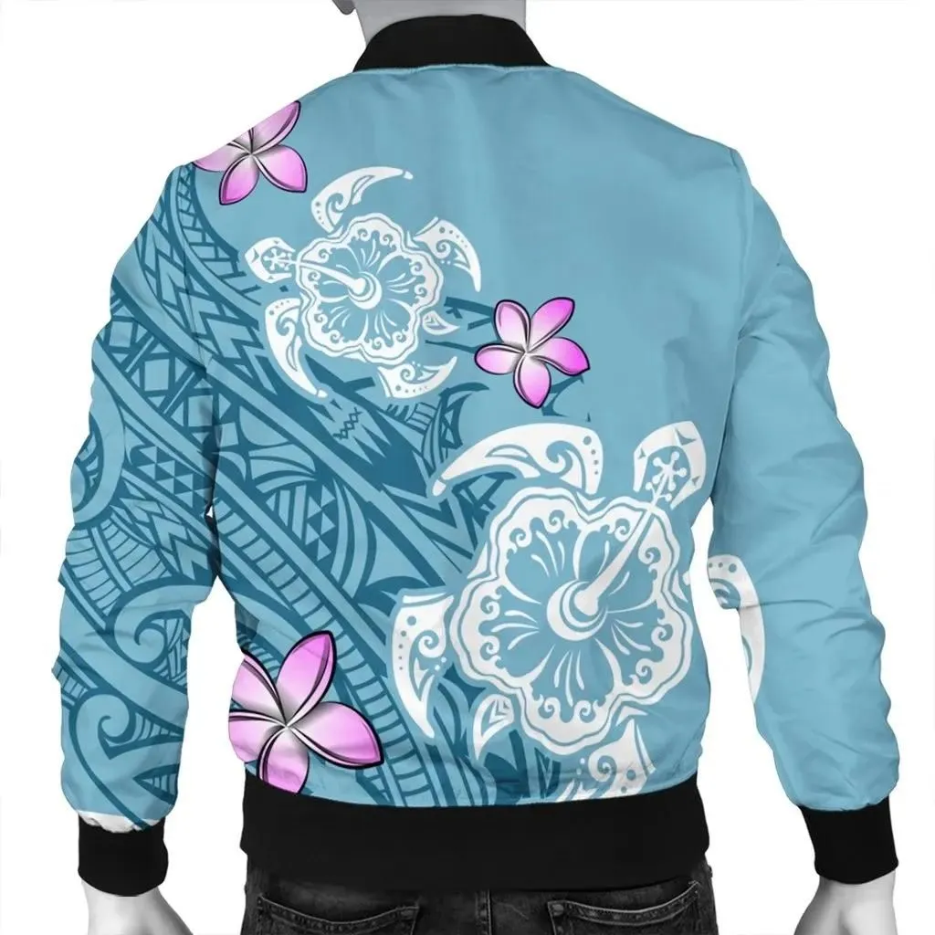 Alohawaii Jacket - Hawaii Turtle Plumeria Polynesian Simple Bomber Jacket - AH - J4R