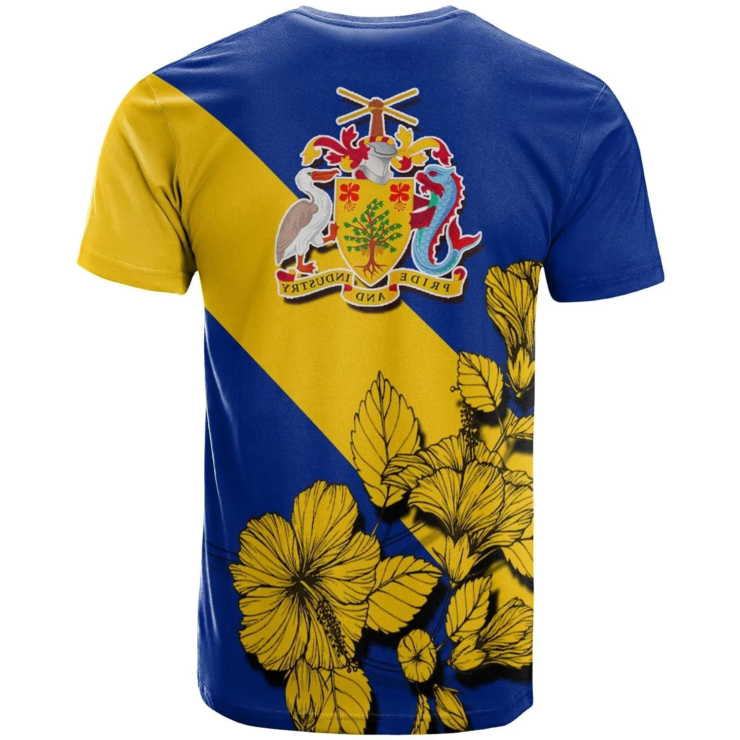 Barbados T-shirt - Crest Hibiscus -BN26