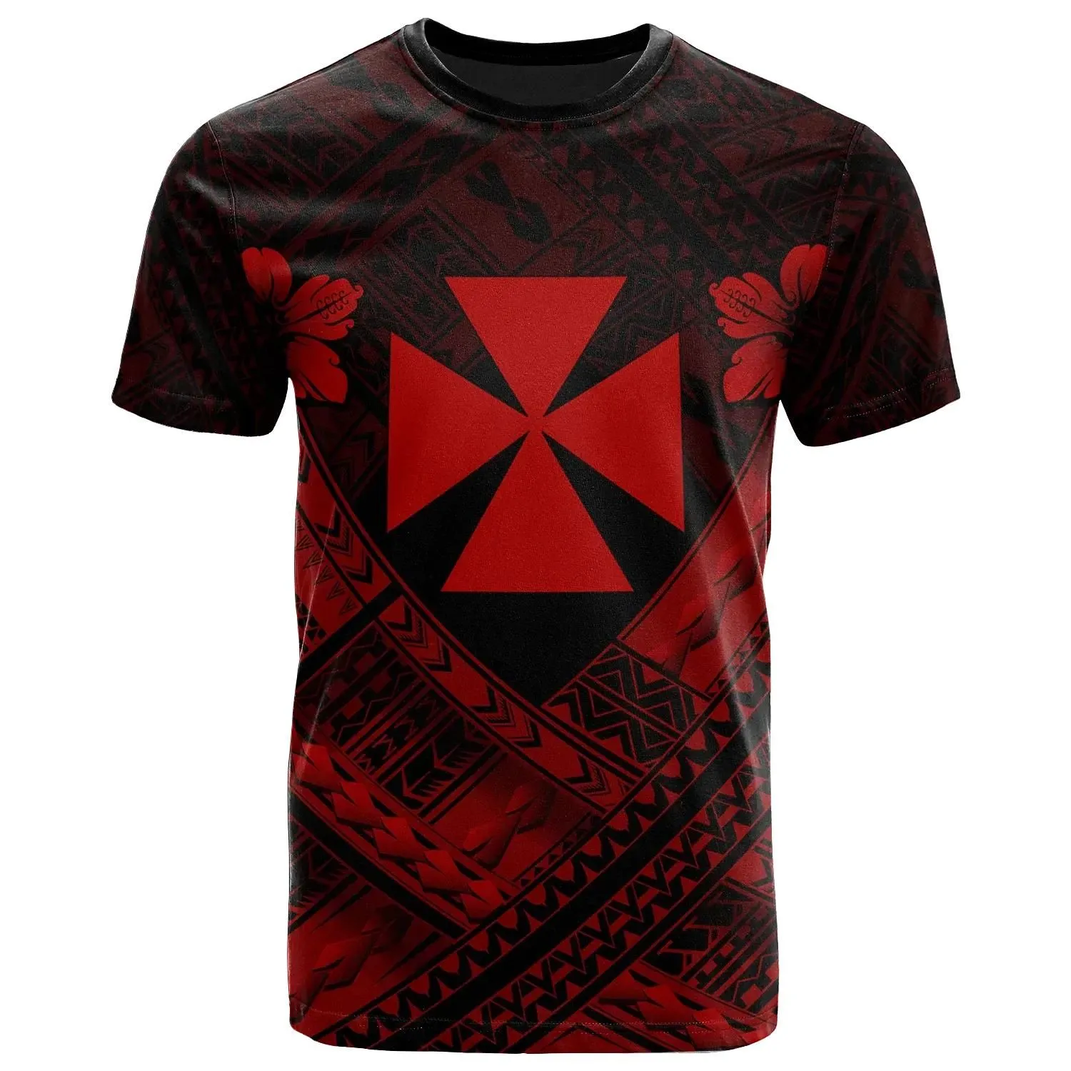Wallis And Futuna  T-Shirts - Wallis And Futuna Seal Camisole Hibiscus Style (Red)- BN18