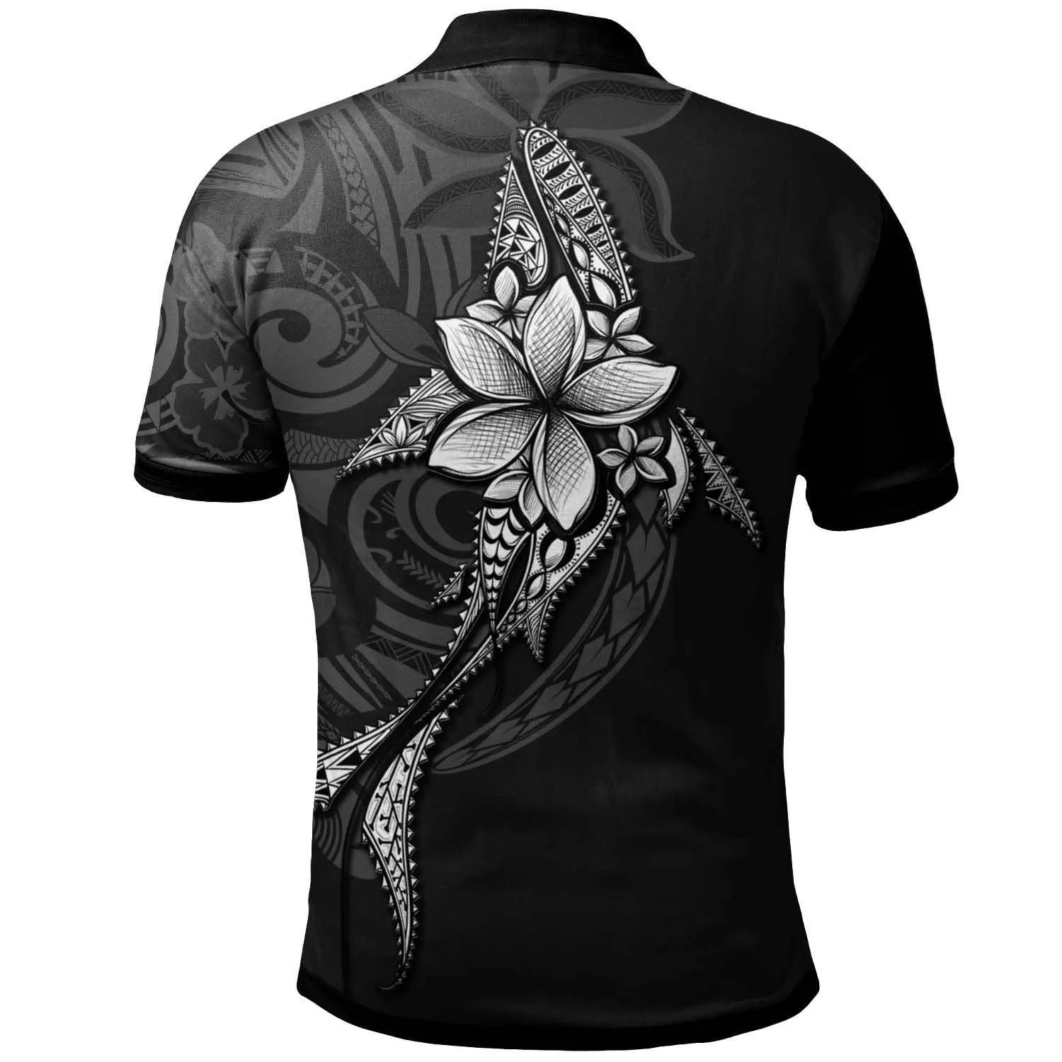 Polynesian Pride Polo Shirt - Chuuk State Polo Shirt Fish With Plumeria Flowers Style