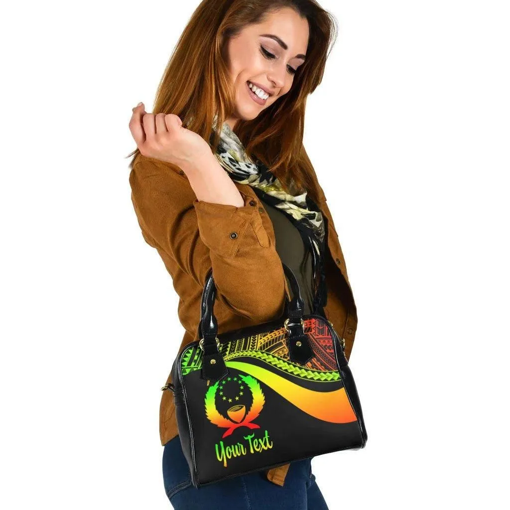 Pohnpei Custom Personalised Shoulder Handbag - Reggae Polynesian Tentacle Tribal Pattern