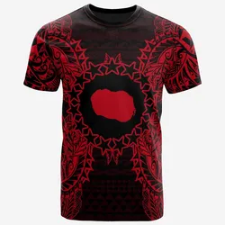 Cook Islands Polynesian All Cook Islands Flag Map Polynesian Tattoo Red Unisex 3D T-Shirt All Over Print ONCJQ