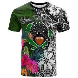 Pohnpei Custom Personalised T-Shirt - Turtle Plumeria Banana Leaf - BN11