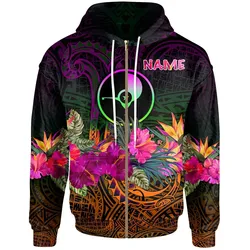 YAP Personalised Zip-Up Hoodie - Summer Hibiscus - BN15
