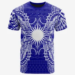 Marshall Islands All Marshall Islands Flag Map Polynesian Tattoo Blue Unisex 3D T-Shirt All Over Print ONCMI